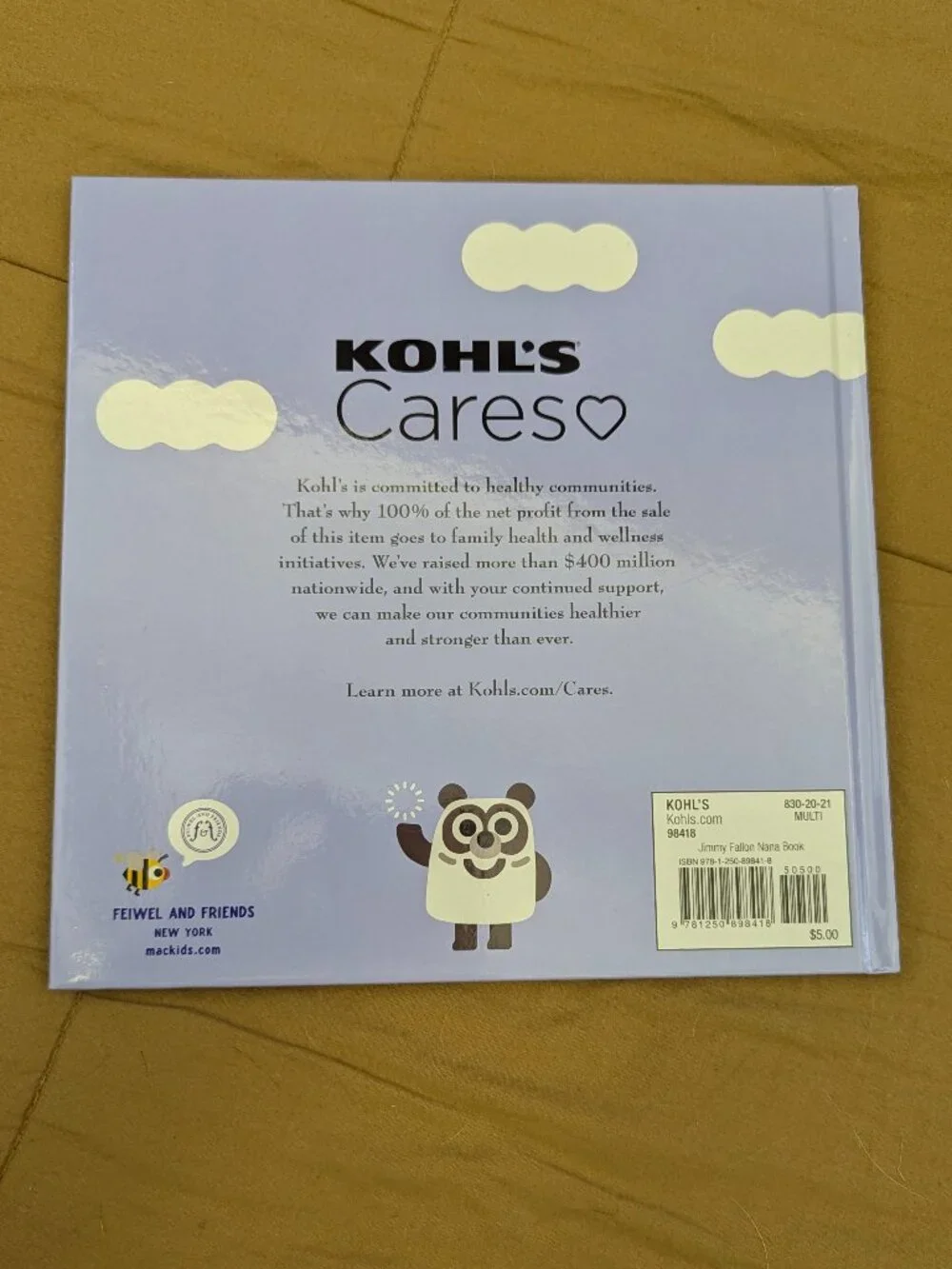 Kohl's Cares Nana Loves You More Hardback by Jimmy Fallon and Stuffed Panda